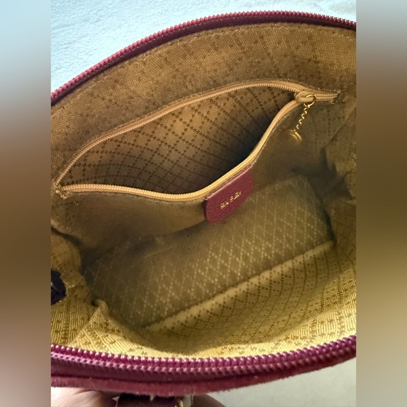 GUCCI Diana Bordeaux Plum Suede Purse Bamboo Handles Pristine Fall’s IT Color - Picture 7 of 14